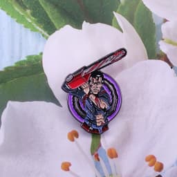 Twilight Chainsaw Evil Dead Pin Army of Darkness Hero Ash Necronomicon Book of The Dead Brooch 80s Horror Demon Movie Badge
