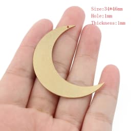 10pcs 27x26mm Raw Brass Moon Charms Pendant for DIY Earrings Necklace Bracelet Charms Jewelry Making Handmade Supplies