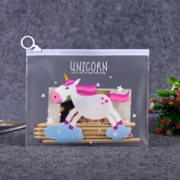 Korean Translucent Unicorn Cute Girl Pencil Case Stationery Bag Creative Storage File Bag Office Stationery Desk Organizer