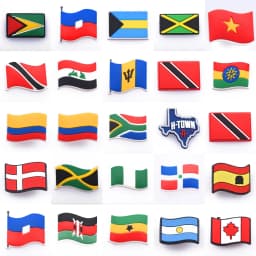 1PCS National Flag Shoe Charms PVC Shoes Decoration For Accessories For Kids Adults Party Gifts