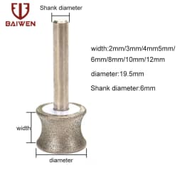 Concave Diamond Abrasive Grinding Wheel Glass Round Burr Drill Bits 2mm-12mm for Bracelet Ring Jade Carving Polishing