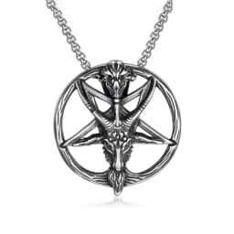Gothic Vintage Pentagram Satanic Sheep Pendant Necklace For Men Punk Stainless Steel Biker Animal Necklaces Amulet Jewelry Gifts