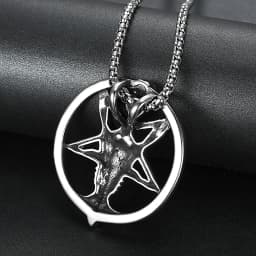 Gothic Vintage Pentagram Satanic Sheep Pendant Necklace For Men Punk Stainless Steel Biker Animal Necklaces Amulet Jewelry Gifts