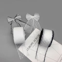 1yard Black and White Lace 55mm Fine Mesh Wave Ribbon Ribbon Decoration Handmade Headdress Hair Accessories DIY Material Bow