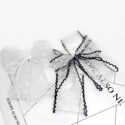 1yard Black and White Lace 55mm Fine Mesh Wave Ribbon Ribbon Decoration Handmade Headdress Hair Accessories DIY Material Bow
