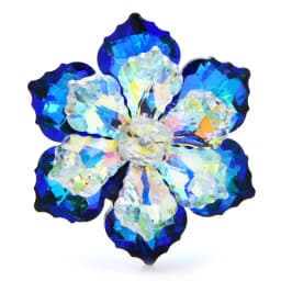 Wuli&baby Shining Glass Flower Brooches For Women 14-color Beauty Office Party Brooch Pin New Year Gifts