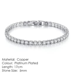 Tennis Chain Bracelets For Women White Gold Color Exquisite Cubic Zircon Charm Hand Jewelry Fashion Gift For Friends DWH027M