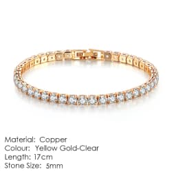 Tennis Chain Bracelets For Women White Gold Color Exquisite Cubic Zircon Charm Hand Jewelry Fashion Gift For Friends DWH027M