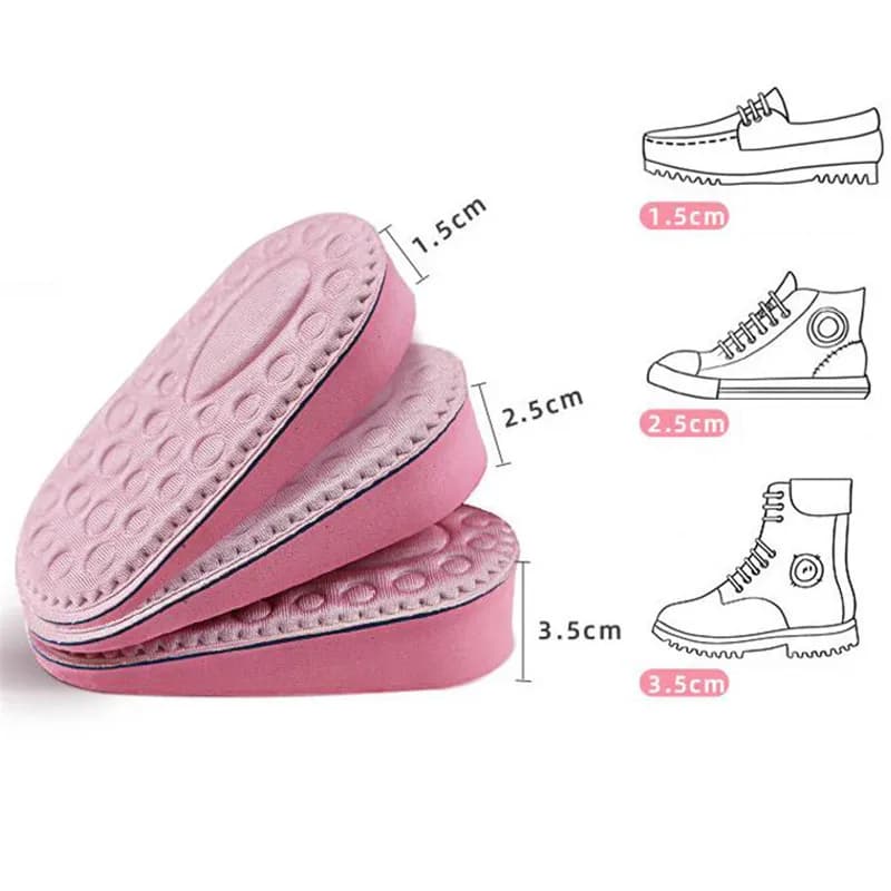 EVA Memory Foam Height Increased Insoles Heel Pad Invisible Shoe Inserts Heighten Increase Half Insole Foot Care Shoes Cushion