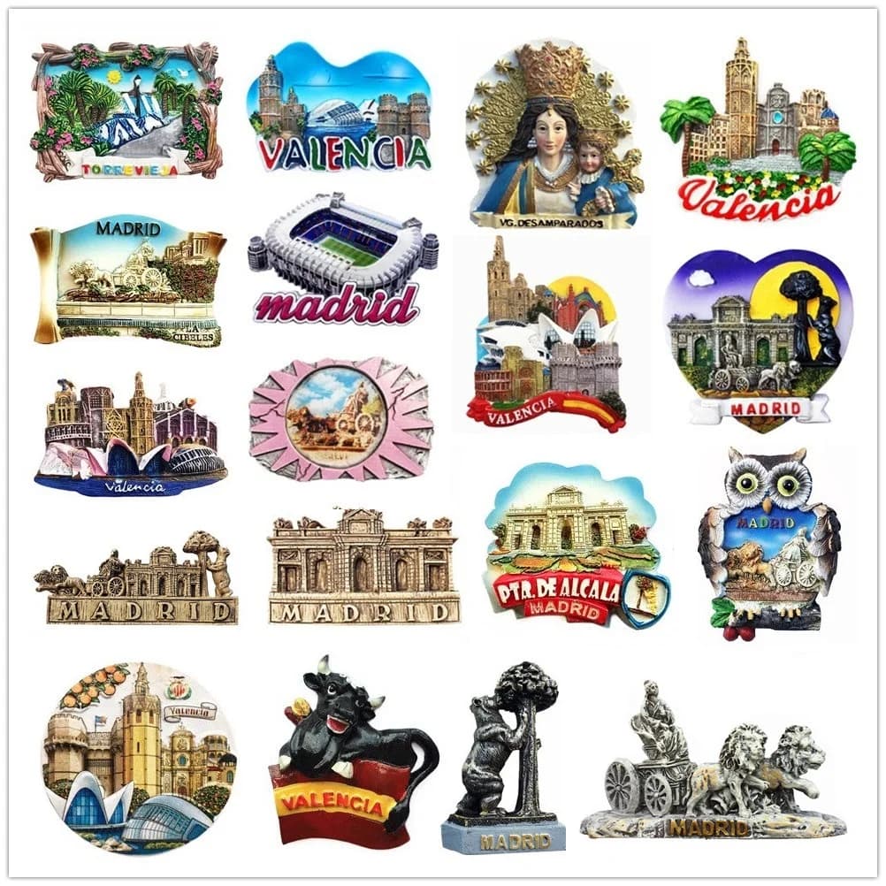 Europe Spain Valencia Madrid Fridge Magnets Tourist Souvenir Decoration Articles Handicraft Magnetic Refrigerator Collection