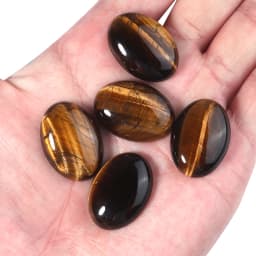 10pcs Natural Stone Oval Flatback 10x14/13x18/18x25mm Tiger's Eye Cabochon For DIY Jewelry Making Earring/Barcelet Accessories