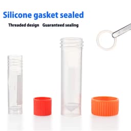 25/50Pcs 1-10ml Plastic Test Tubes Vials Sample Container Powder Craft Screw Cap Bottles for Office School Chemistry Supplies