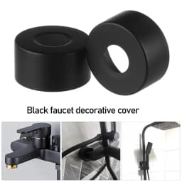 Black Shower Faucet Decorative Cover Chrome Finish Stainless Steel Wall Flange Water Pipe Wall Covers Bathroom Faucet Accessory