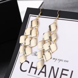 Multi-layer Metal Leaves Geometric Earrings Swing Drop Dangle Earrings For Women Gold Silver Color Fashion Female Party Jewelry