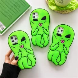 Funny Cartoon Swag Alien Phone Case for iPhone 17 Pro Max/16/15 Pro/14/13 Soft Silicone Rubber Funda 17 Pro/16 Pro