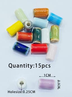10*5MM Tube Shape Long Cylinder Ceramic Porcelain Spacer Beads For Jewelry Making DIY Column Accessory