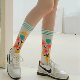 Fashion Colorful Spring Autumn Stocking Women's Socks Plant Hedgehog Slothsi Cotton Socks Personality Straight Trendy Socks