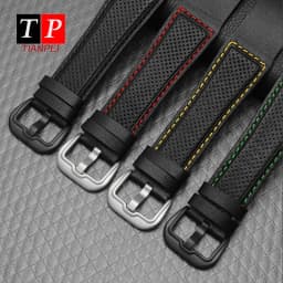 Simplicity leather watch band for Dietrich OTC-AO1 OT-3 waterproof 24mm watch strap black watch bracelet Cowhide wristwatches
