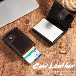 Superior New Man Vintage RFID Blocking Money Wallet Automatic Pop-up Credit Card Case Business Purse Cash Coin Pocket for Men