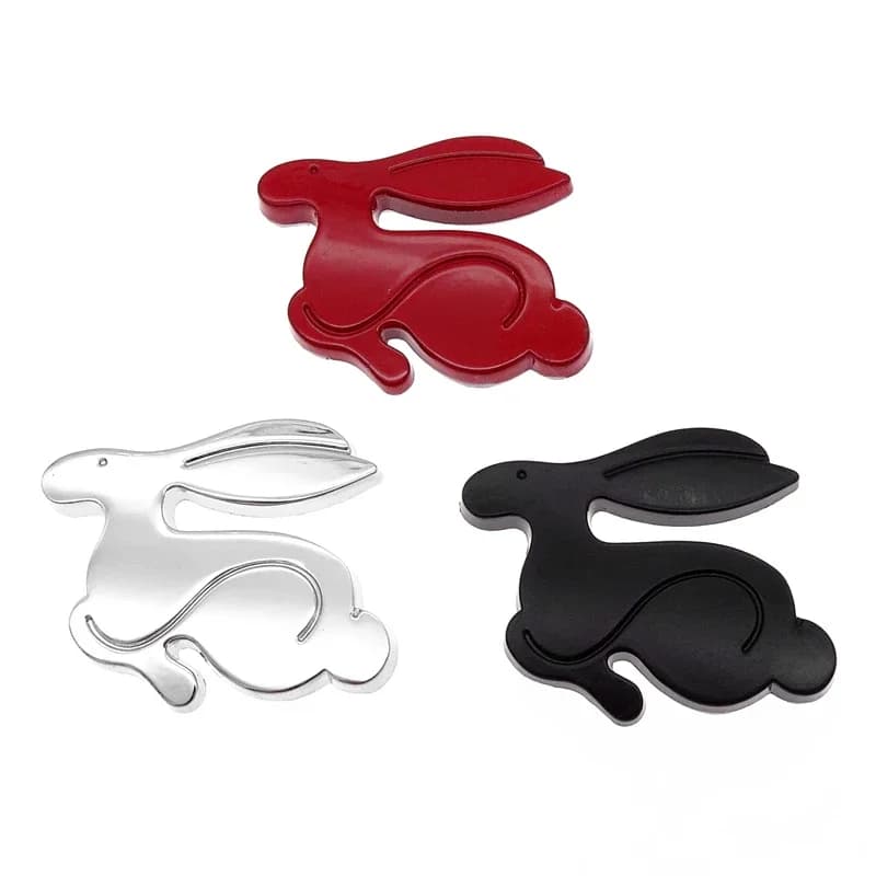 1pc Universal Cartoons Car Styling Decal for VW Jetta Golf BMW Audi Chevrolet 3D Metal Running Rabbit Emblem Rear Trunk Badge