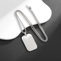 Hot Sale Pendant Smooth Plate Tag Men Retro Necklace Jewelry