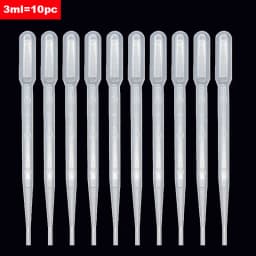 3ML Transparent Pipette Disposable Safe Plastic Transfer Pipette Scale Pipette Small Laboratory Grinder Supplies 10pcs