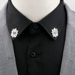 1 Pair Retro Lapel Pin Brooch Vintage Fashion Tree Leaf Collar Pin Hollowed Out Crown Shirts Suits Breastpin Jewelry Accessories