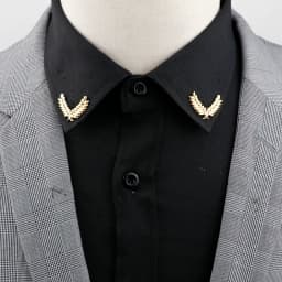1 Pair Retro Lapel Pin Brooch Vintage Fashion Tree Leaf Collar Pin Hollowed Out Crown Shirts Suits Breastpin Jewelry Accessories