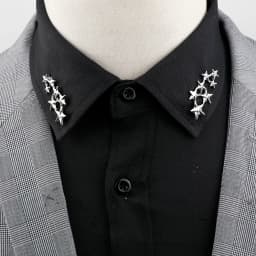 1 Pair Retro Lapel Pin Brooch Vintage Fashion Tree Leaf Collar Pin Hollowed Out Crown Shirts Suits Breastpin Jewelry Accessories