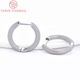 (8828) 6PCS 18x17MM 24K Gold Color Brass Round Earrings Clasp Earrings Hoop High Quality DIY Jewelry Making Findings Accessories