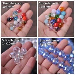 Solid Color 3x2mm 4x3mm 6x4mm 8x6mm 10x7mm 12x8mm Rondelle Faceted Czech Crystal Glass Loose Spacer Beads for Jewelry Making DIY