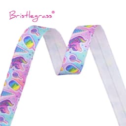 BRISTLEGRASS 2 Yard 5/8" 15mm Fox Dog Cat Rose Flower Floral Print FOE Fold Over Elastic Spandex Band Hair Tie Dress Sewing Trim