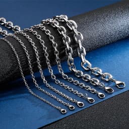 Stainless Steel Chains Necklaces Cuban O Chain for Men Women Hip Hop Punk DIYJewelry1.5MM 2MM 3MM 4MM 5MM 6MM Wholesale
