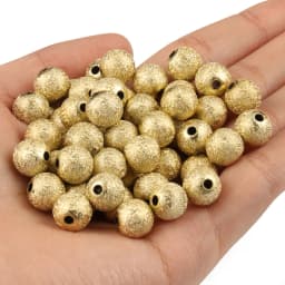 50/100/200/500pcs 4 6 8 10 12mm Gold Color Round Acrylic Spacer Beads Frosted Ball End Seed Beads For Bracelet Jewelry Making