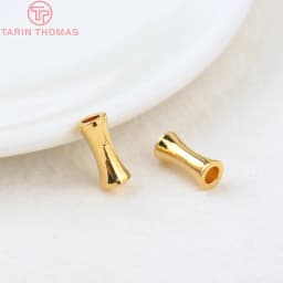 (3495)20PCS 5x8MM Hole 2.4MM 24K Gold Color Plated Brass Cylindrical Spacer Beads Bracelet Beads High Quality Jewelry Accessorie