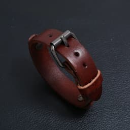 VOQ Double Layer Genuine Leather Wrap Wristband Adjustable Bracelets Cuff Bangles Men Fashion Punk Vintage Jewelry