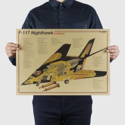 Aircraft Structural Design Drawing Vintage Poster Retro Wall Art Room Decor Painting Stickers Kraft Paper Posters Wall Sticker
