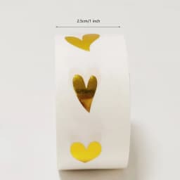 500 Pcs/roll Round Transparent Gold Heart Adhesive Sticker Cute Sealing Label Sticker for Envelope Gift Decor Stationery Sticker