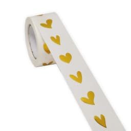 500 Pcs/roll Round Transparent Gold Heart Adhesive Sticker Cute Sealing Label Sticker for Envelope Gift Decor Stationery Sticker