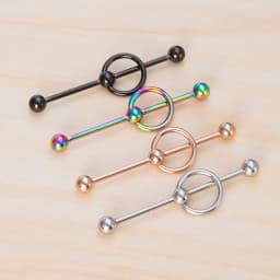 1PC New 38mm Surgical Steel Industrial Barbell Helix Cartilage Earring Unisex Industrial Piercing CBR Body Piercing Jewelry 14G