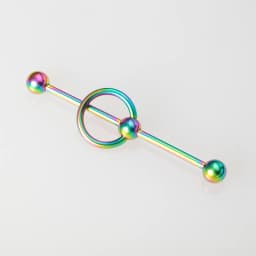 1PC New 38mm Surgical Steel Industrial Barbell Helix Cartilage Earring Unisex Industrial Piercing CBR Body Piercing Jewelry 14G