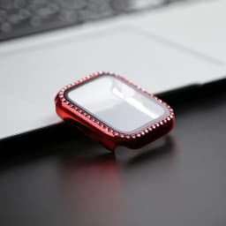Glass+Watch Cover for Apple Watch 45mm 41mm 40mm 44mm Bling Case Diamond Bumper Protector for iWatch 11 10 9 8 7 6