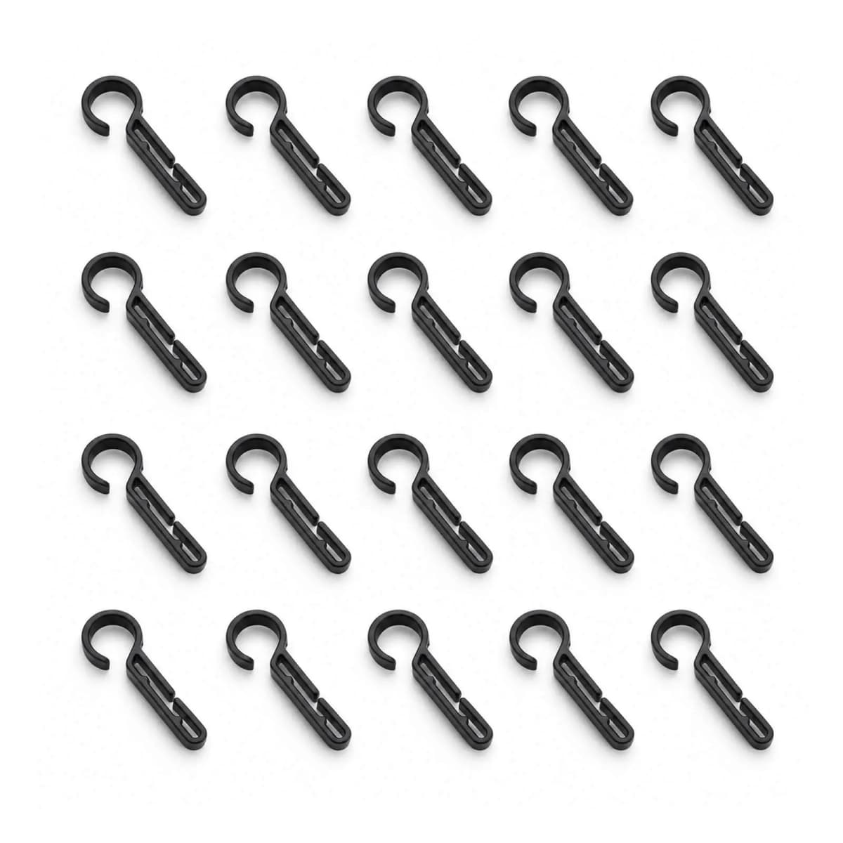20 pcs Plastic Lightweight Helmet Clips Attachment Head Light Clamps Black Set Headlamp Hard hat Safety Cap Hook Outdoor Tools