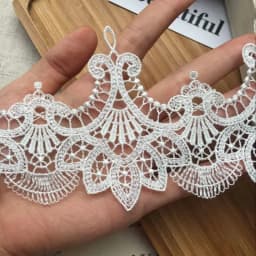 Exquisite 8.5CM Wide White Water Soluble Tulle Lace Embroidered Ribbons Collar Applique Trim Curtains Dress DIY Sewing Supplies