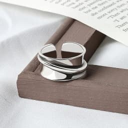925 Sterling Silver rings for women wide smooth round Simple Minimalist Open Adjustable Finger Rings Fashion Band Female Bijoux