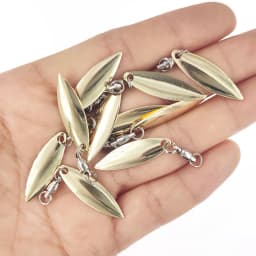 20pieces Willowleaf Spinner blades+ Ball Bearing Swivels with Split Rings Trolling Fishing Lures Accessories Spinnerbaits