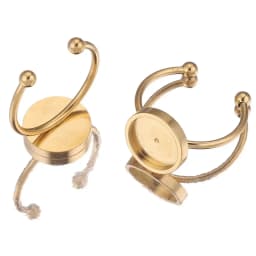 10pcs Stainless Steel Adjustable Ring Settings Gold Tone Blank Base 8/10/12mm Glass Cabochons Bezels Jewelry Making Supplies