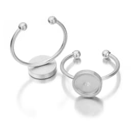 10pcs Stainless Steel Adjustable Ring Settings Gold Tone Blank Base 8/10/12mm Glass Cabochons Bezels Jewelry Making Supplies
