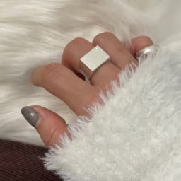 LIVVY Silver Color Geometric Rectangle Ring For Women Large Adjustable Punk Fashion Jewelry Accessories Wholesale Gift