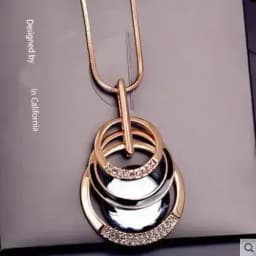 Fashion Gold Color Crystal Geometric Long Chain Necklace & Pendants for Women